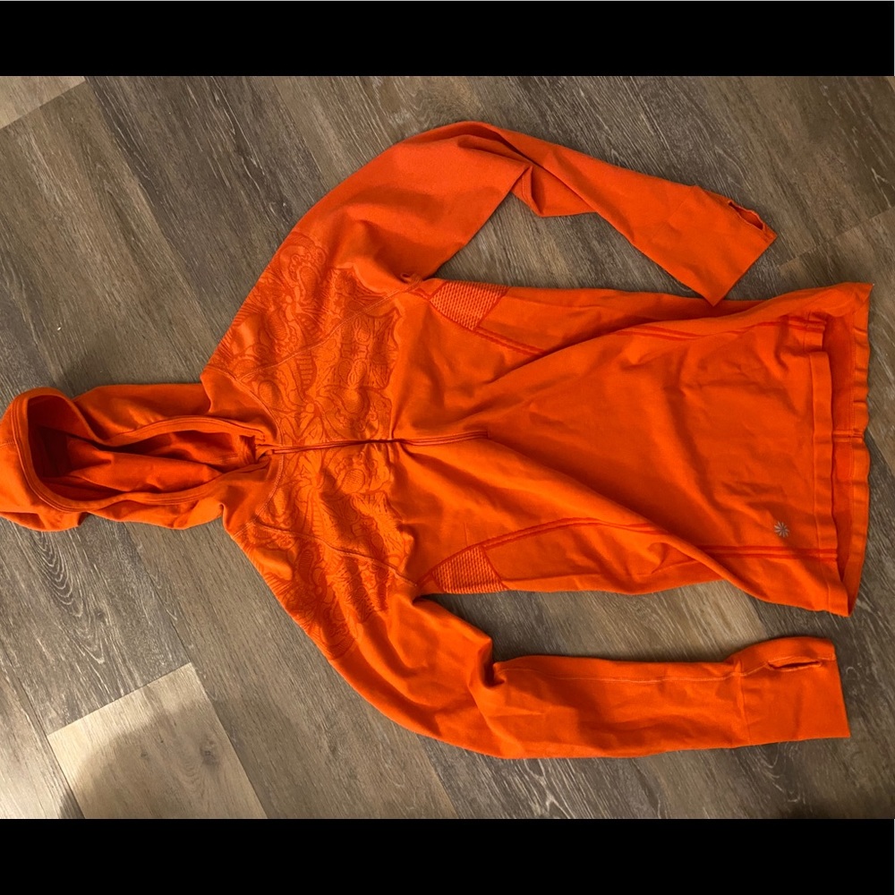 Athleta Hooded Thermal Zip Shirt